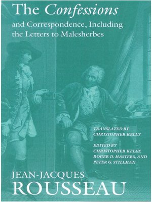 cover image of The Confessions and Correspondence, Including the Letters to Malesherbes